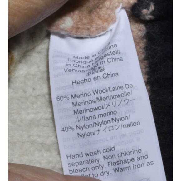 Madewell Brown Brown Black Pink Gold  White Striped Wool Blend Knit Sweater Sz L - Picture 4 of 4